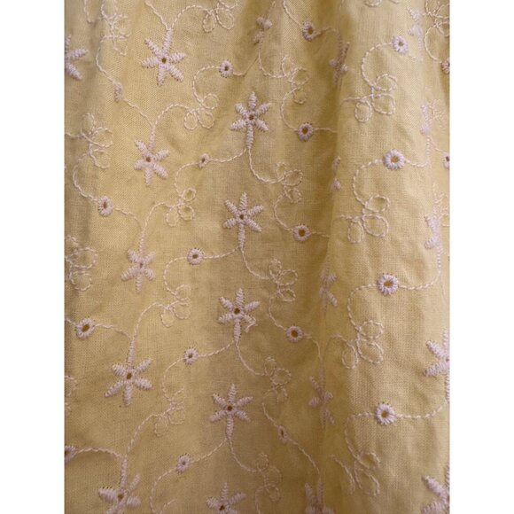 AQUA NWT Yellow Eyelet Mini Off Shoulder Dress Size XL Cottagecore Prairie Boho - Picture 8 of 13